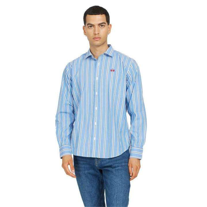 Priser på La Martina Elegant Striped Cotton Poplin Shirt