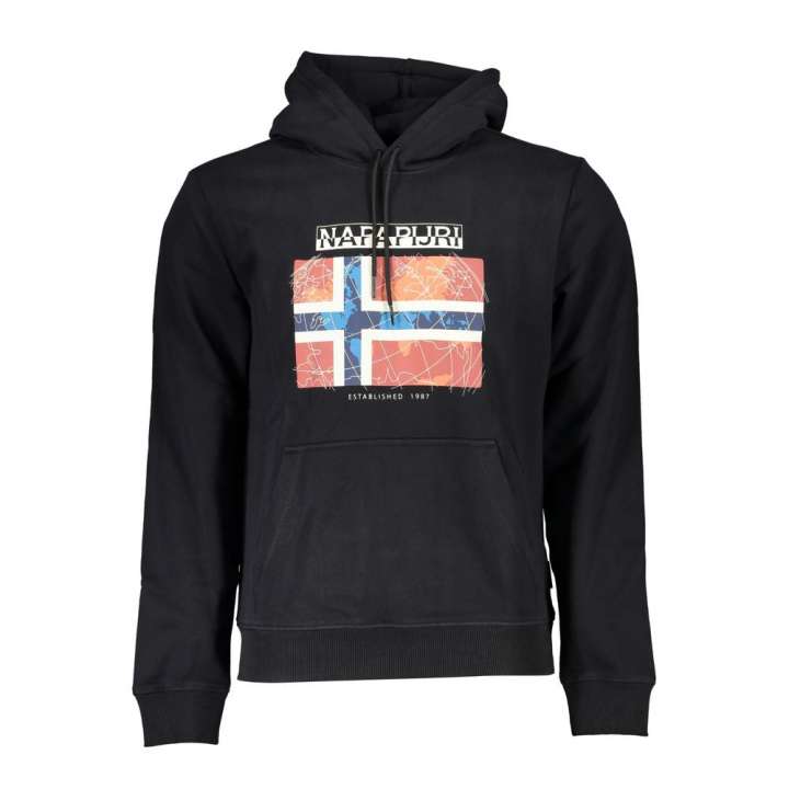 Priser på Napapijri Sleek Hooded Fleece Sweatshirt in Black