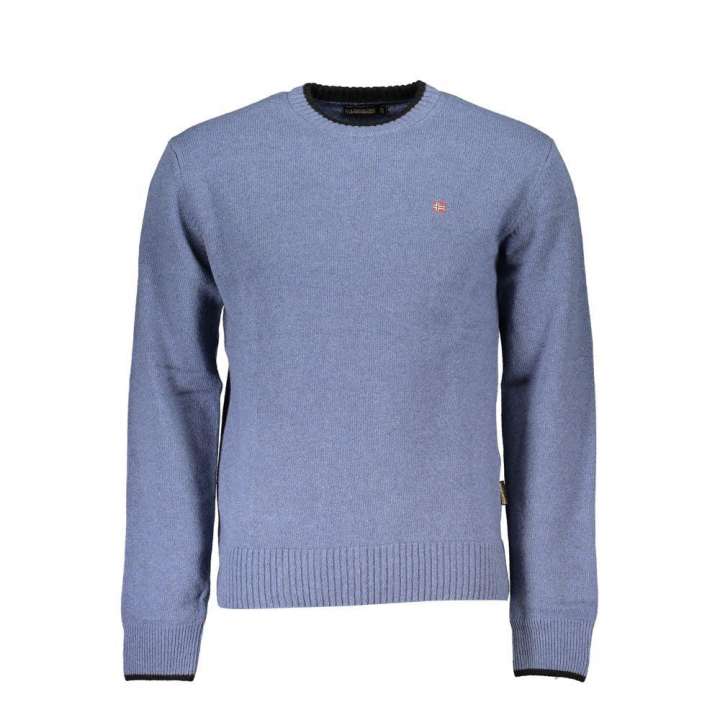 Priser på Napapijri Blue Crew Neck Embroidered Sweater