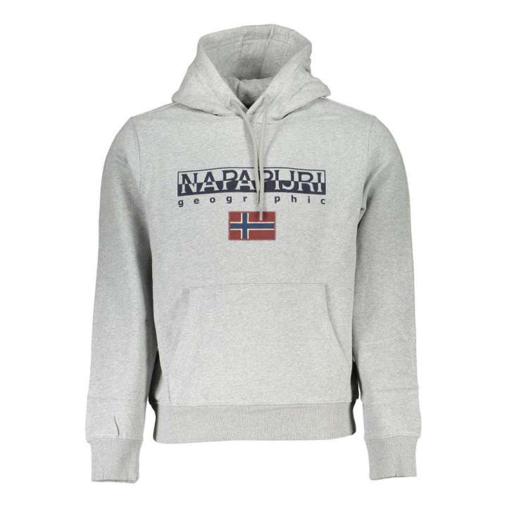 Priser på Napapijri Chic Gray Hooded Fleece Sweatshirt