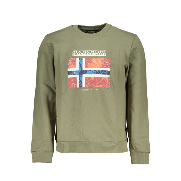 Priser på Napapijri Chic Green Crew Neck Fleece Sweatshirt