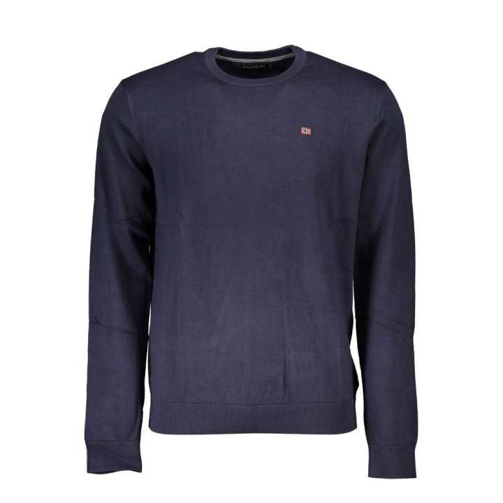 Priser på Napapijri Classic Blue Crew Neck Cotton Sweater