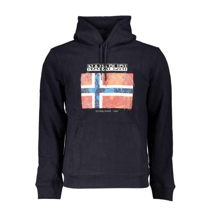 Priser på Napapijri Cozy Blue Fleece Hooded Sweatshirt