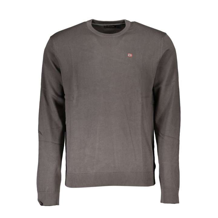 Priser på Napapijri Classic Gray Crew Neck Cotton Sweater