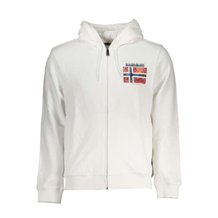 Priser på Napapijri Chic White Hooded Cotton Sweatshirt