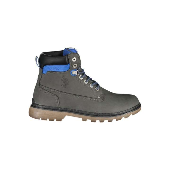 Priser på U.S. POLO ASSN. Elegant Gray High Lace-Up Boots with Logo Detail