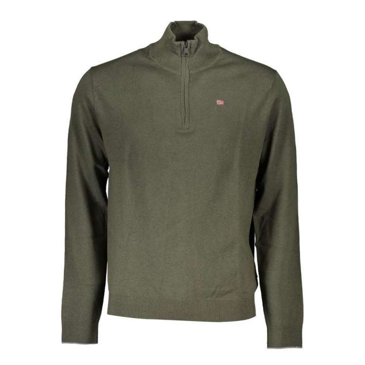 Priser på Napapijri Elegant Half-Zip Green Sweater