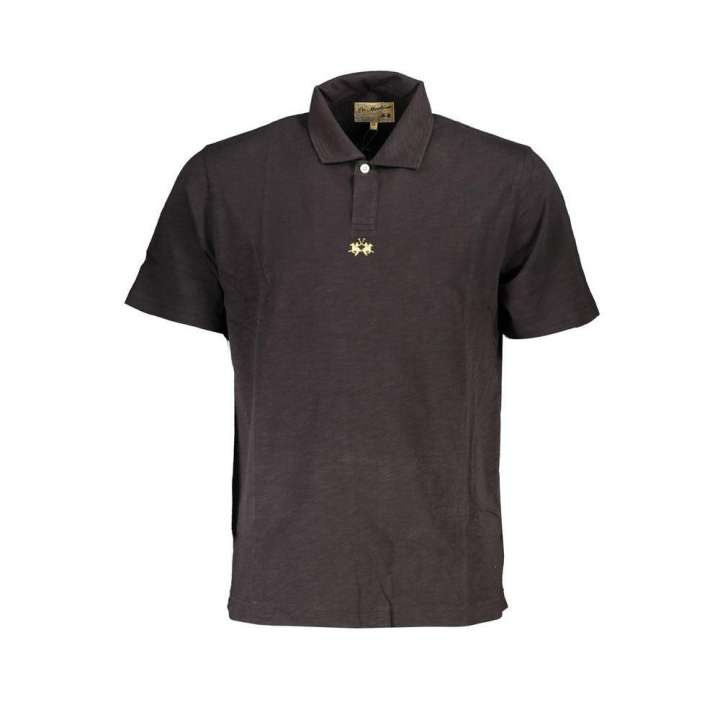 Priser på La Martina Elegant Black Cotton Polo Shirt Regular Fit