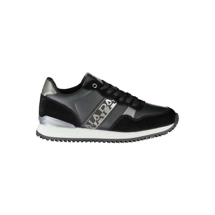 Priser på Napapijri Chic Black Lace-Up Sneakers with Contrast Detail