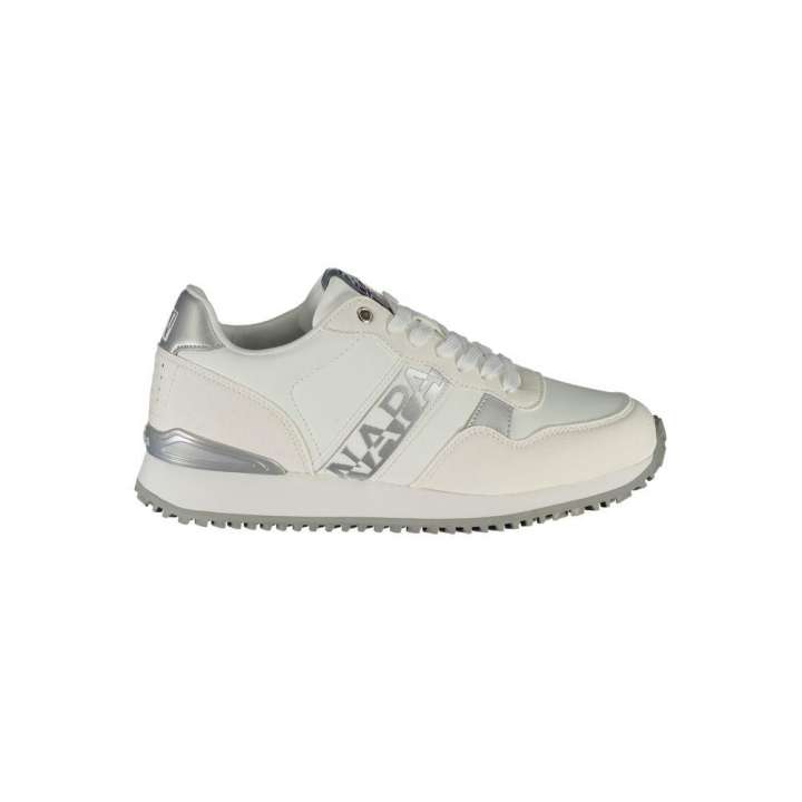 Priser på Napapijri Chic White Lace-Up Sneakers with Contrast Detail