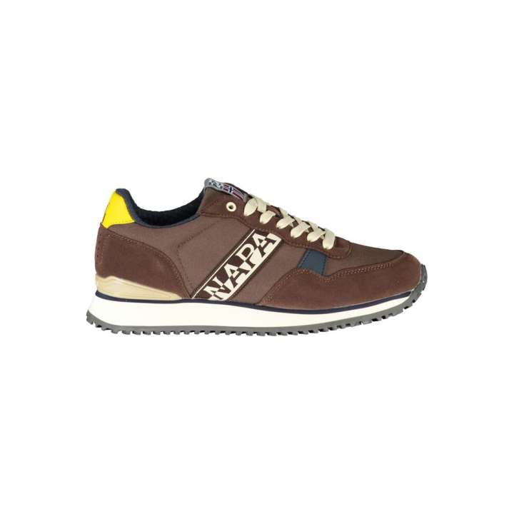 Priser på Napapijri Chic Brown Lace-up Sneakers with Contrast Detail