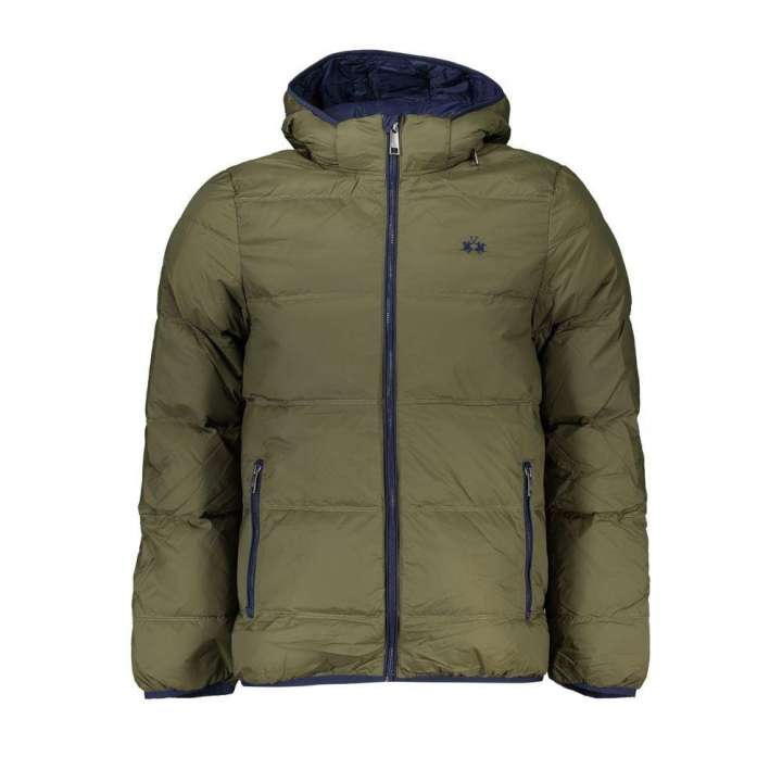 Priser på La Martina Elegant Green Hooded Jacket with Contrast Details