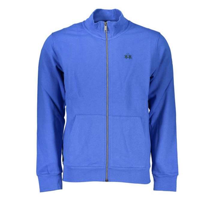 Priser på La Martina Elegant Blue Fleece Sweatshirt with Embroidery