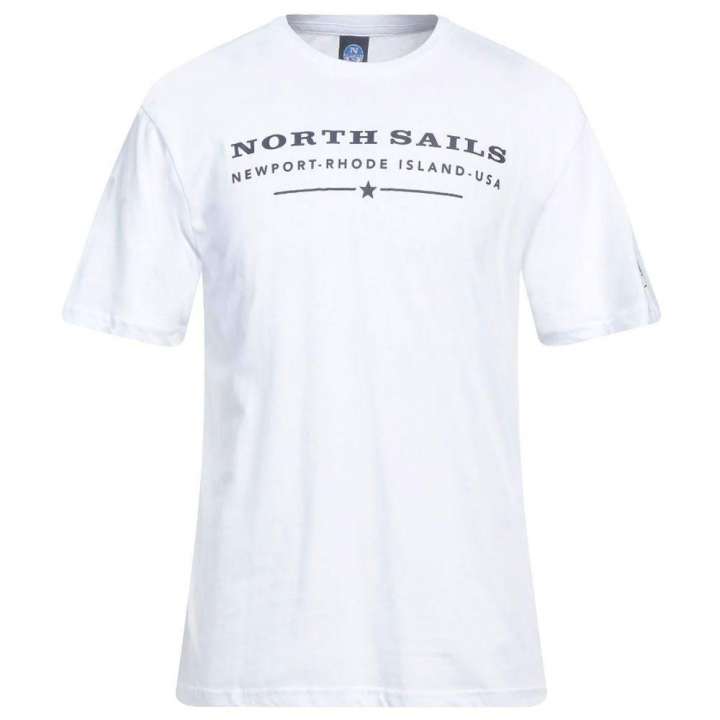 Priser på North Sails Elegant White Cotton Tee with Chest Print