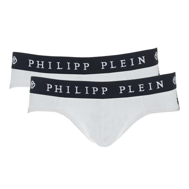 Priser på Philipp Plein Elevated White Boxer Shorts Twin-Pack