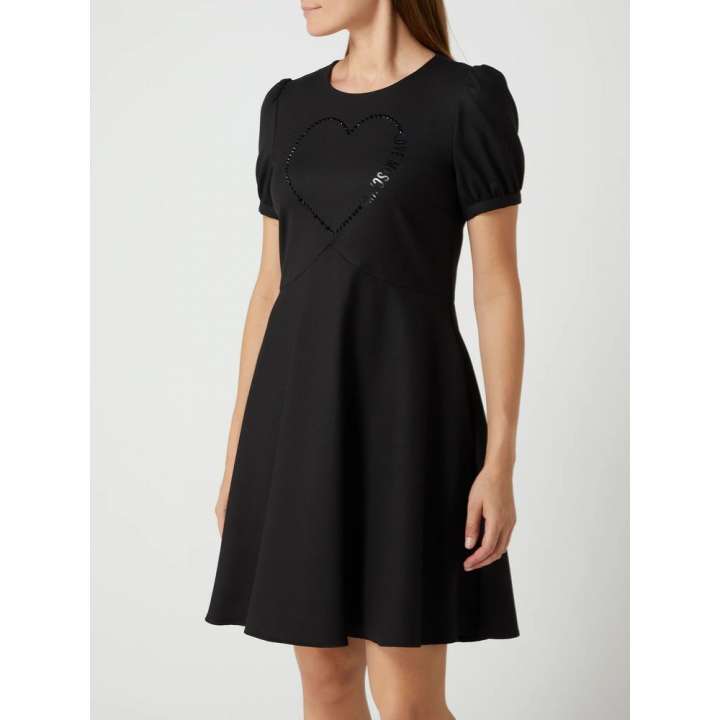 Priser på Love Moschino Elegant Black Rhinestone Detail Dress