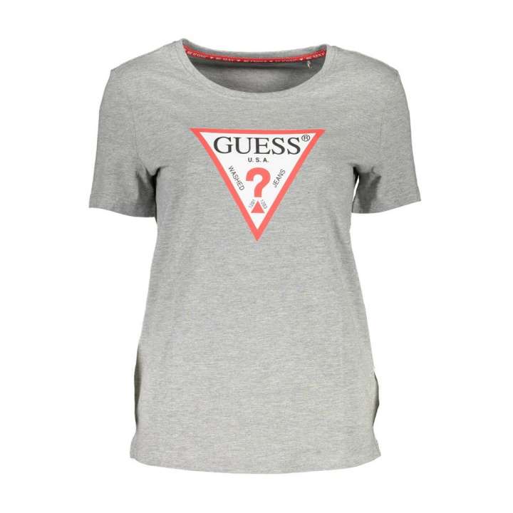 Priser på Guess Jeans Chic Gray Printed Logo Tee