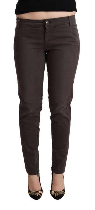 Priser på Ermanno Scervino Chic Brown Low Waist Skinny Pants