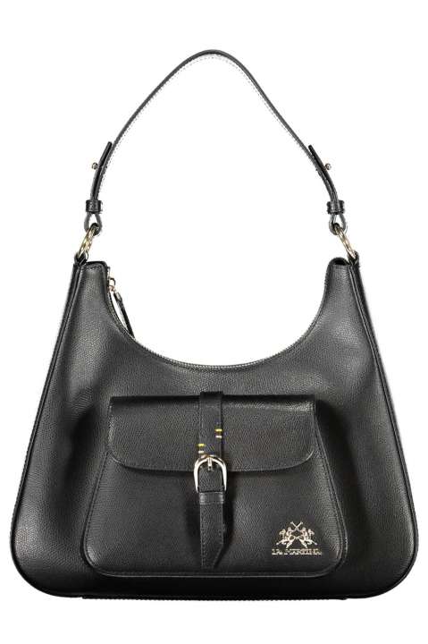 Priser på La Martina Elegant Black Leather Shoulder Bag