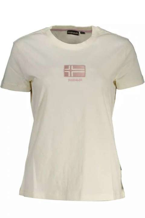 Priser på Napapijri Chic White Logo Tee with Unique Print