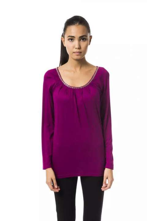 Priser på BYBLOS Chic Purple Long Sleeve Round Neck Tee