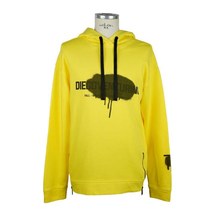 Priser på Diego Venturino Elevate Your Style: Sunshine Yellow Cotton Hoodie