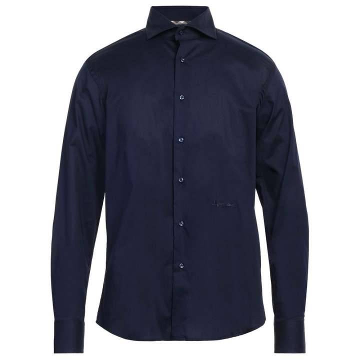 Priser på Aquascutum Elegant Blue Cotton Logo Shirt