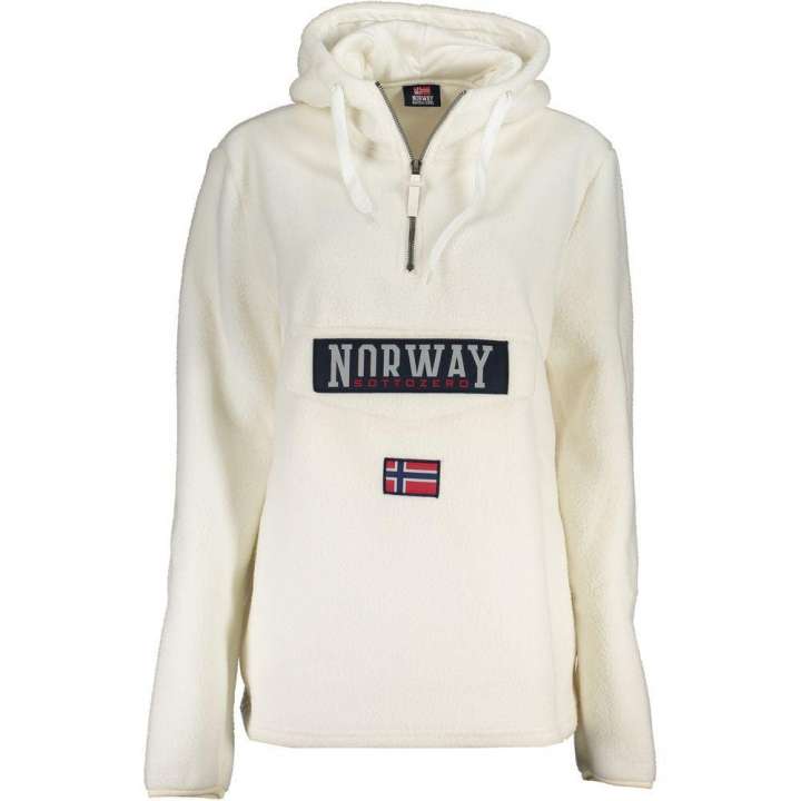 Priser på Norway 1963 Chic White Half-Zip Hooded Sweatshirt