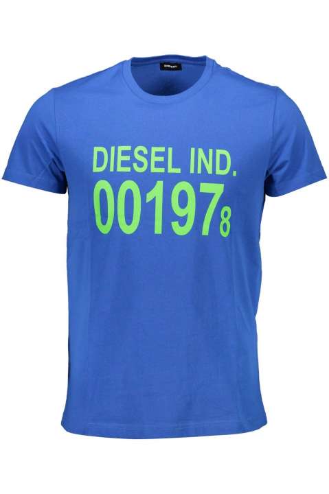 Priser på Diesel Elevated Blue Crew Neck Cotton Tee