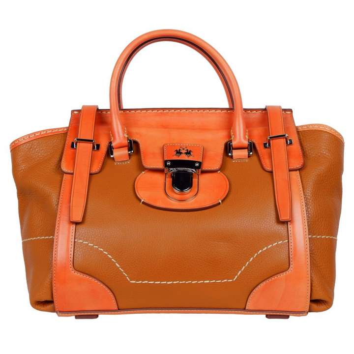 Priser på La Martina Orange Leather Handbag