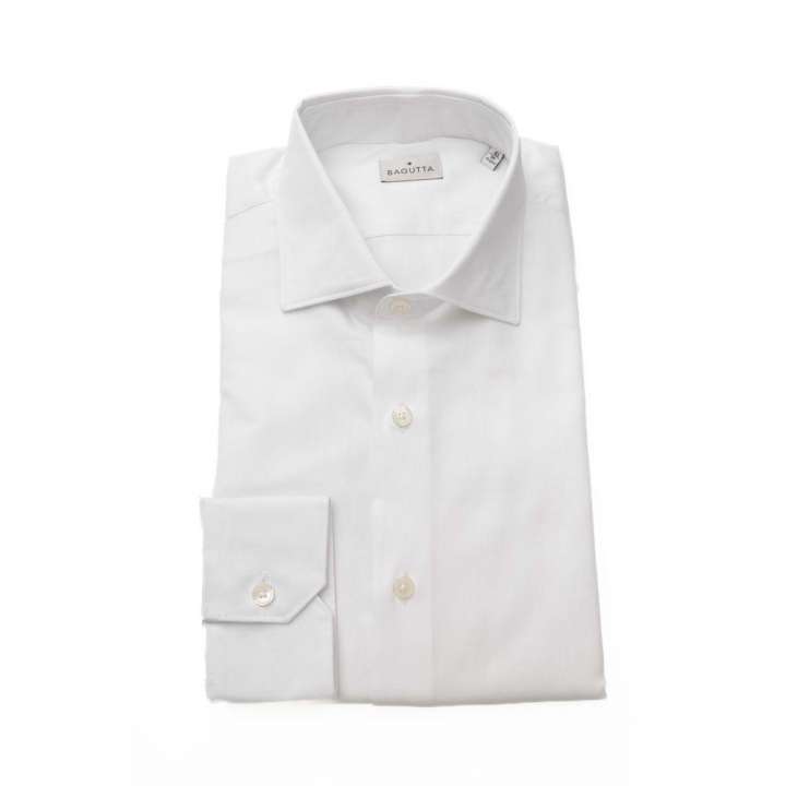 Priser på Bagutta Elegant White Cotton French Collar Shirt