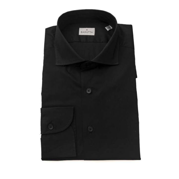 Priser på Bagutta Elegant Slim Fit Black Shirt with French Collar