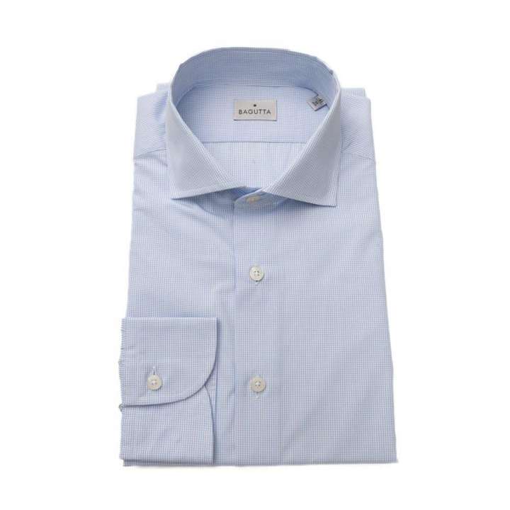 Priser på Bagutta Elegant Light Blue Cotton Shirt with French Collar