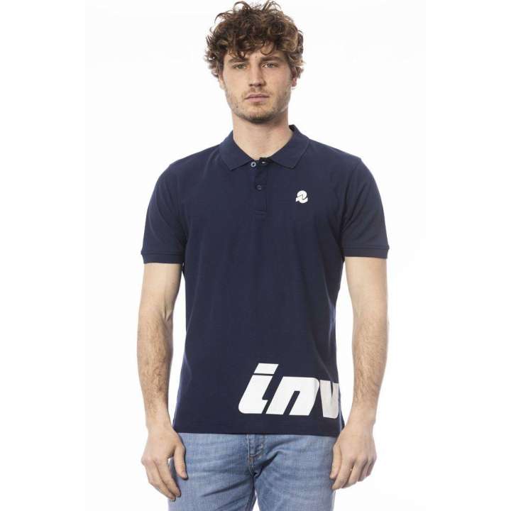 Priser på Invicta Elegant Blue Cotton Polo with Chest Logo