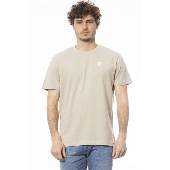 Priser på Invicta Beige Cotton Crew Neck Logo Tee