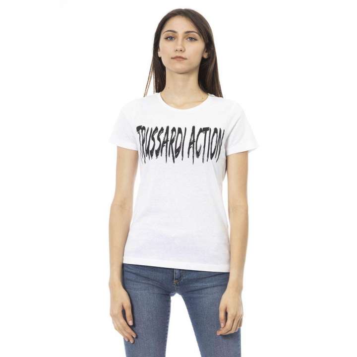 Priser på Trussardi Action Elegant Short Sleeve Tee with Chic Front Print