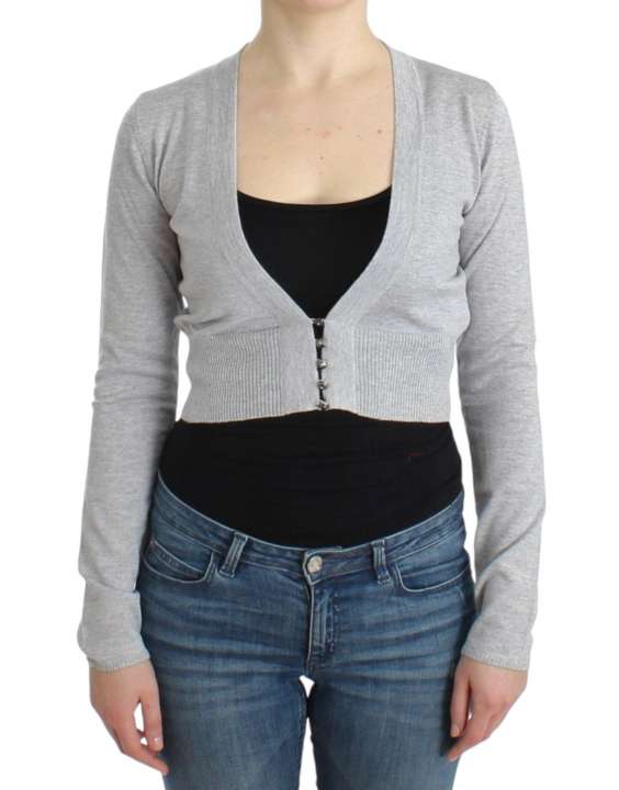 Priser på Cavalli Cropped Virgin Wool Cardigan in Chic Gray