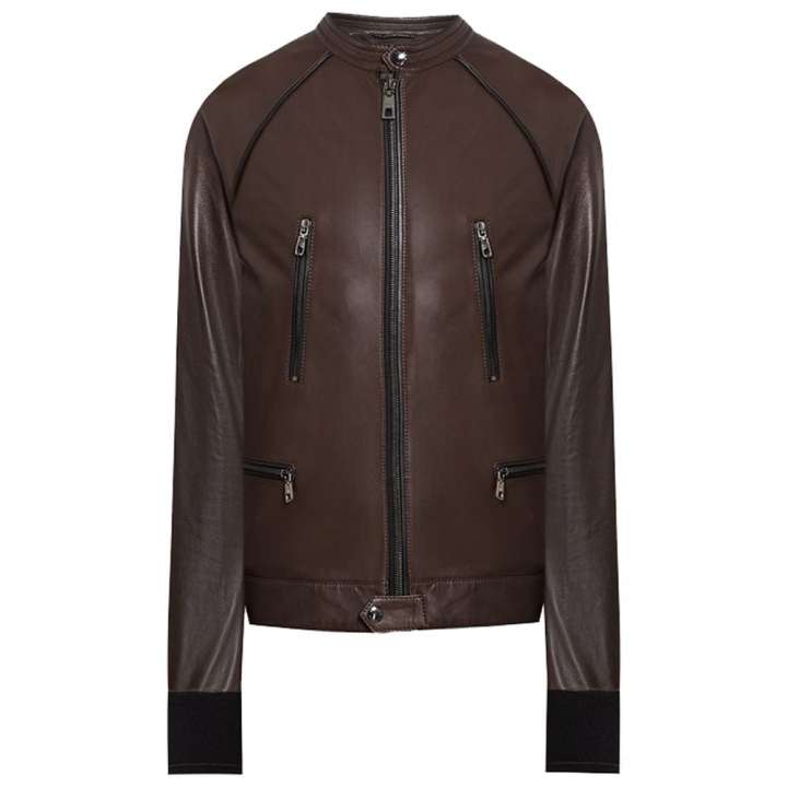 Priser på Dolce & Gabbana Brown Leather Di Lambskin Jacket