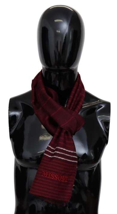 Priser på Missoni Elegant Wool Silk Blend Striped Scarf