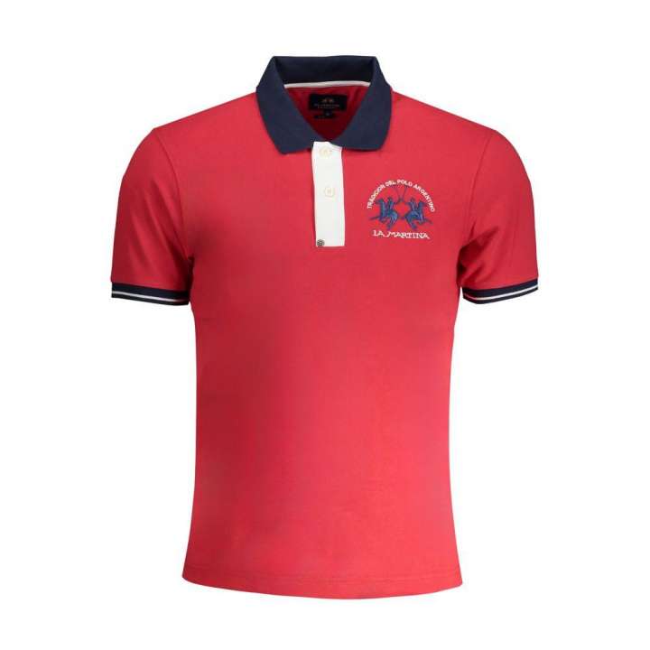 Priser på La Martina Red Cotton Polo Shirt