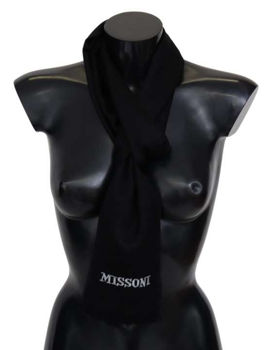 Priser på Missoni Elegant Embroidered Wool Scarf in Black