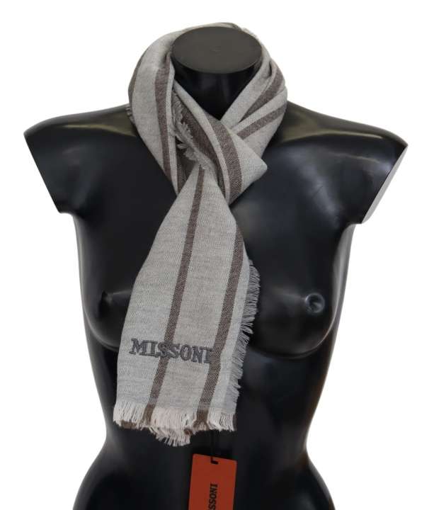 Priser på Missoni Multicolor Wool Stripe Fringe Scarf Unisex