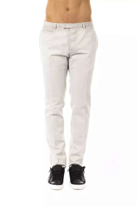 Priser på Uominitaliani Elegant Gray Casual Cotton Pants