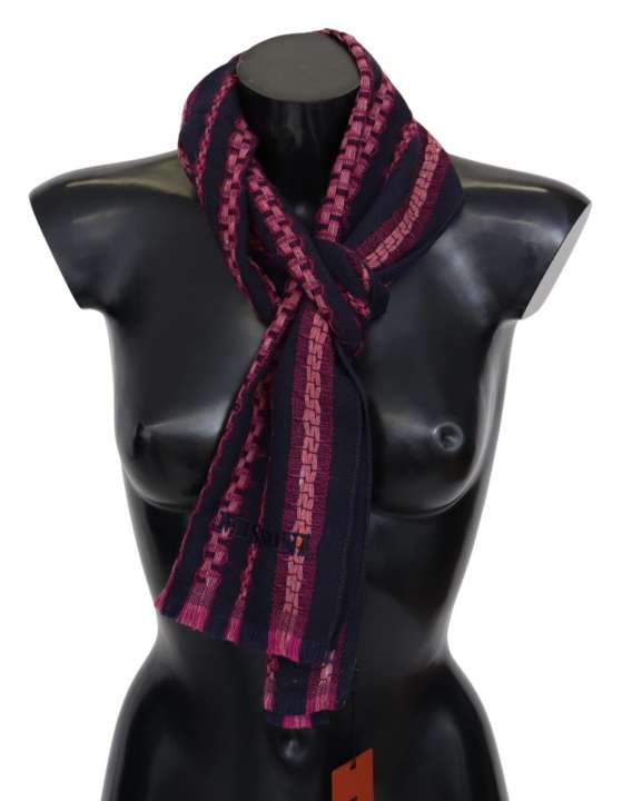 Priser på Missoni Elegant Striped Wool Scarf in Black and Pink