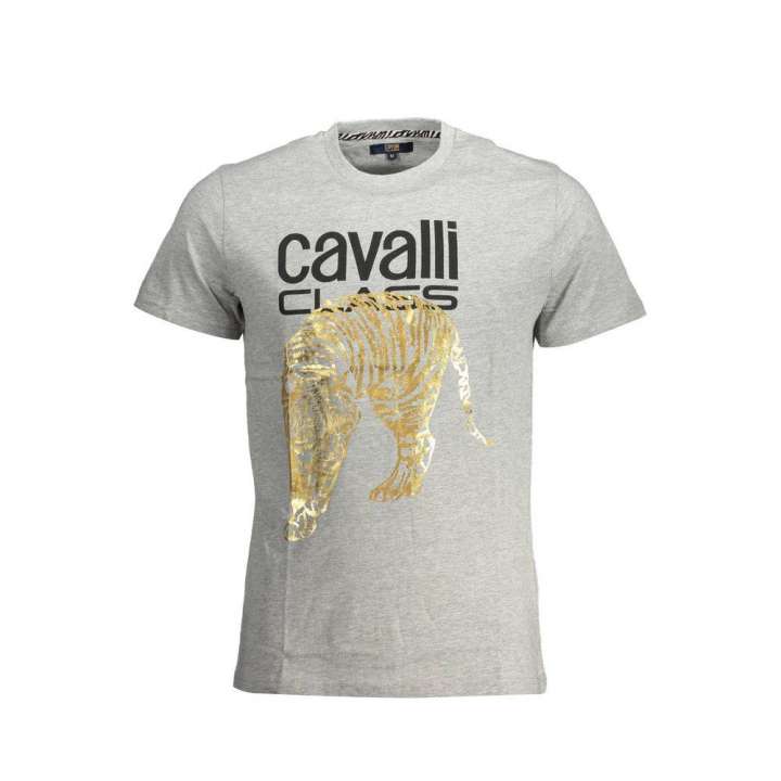 Priser på Cavalli Class Gray Cotton T-Shirt