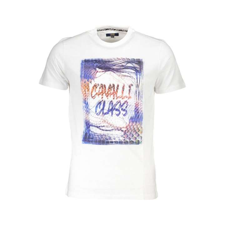 Priser på Cavalli Class White Cotton T-Shirt