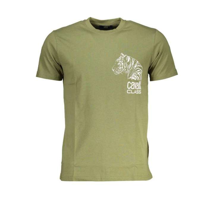 Priser på Cavalli Class Green Cotton T-Shirt