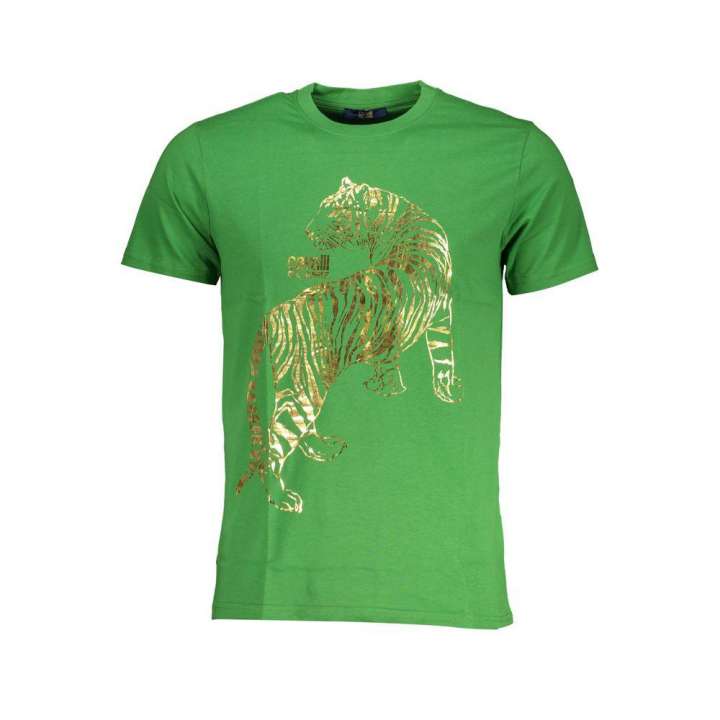 Priser på Cavalli Class Green Cotton T-Shirt