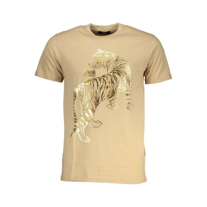 Priser på Cavalli Class Beige Cotton T-Shirt