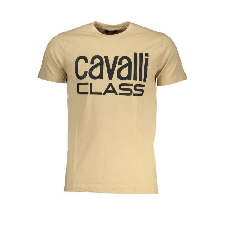 Priser på Cavalli Class Beige Cotton T-Shirt